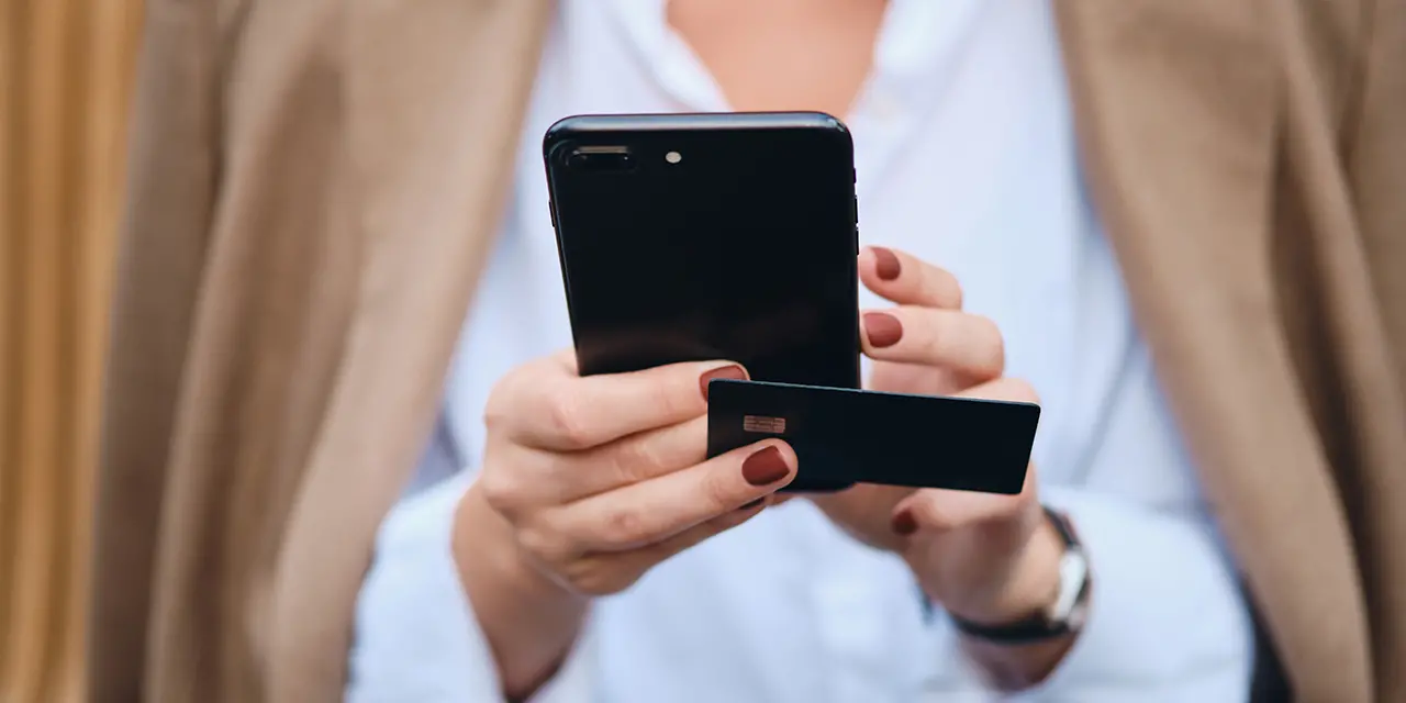 Professional connecting quickly with others via digital business card